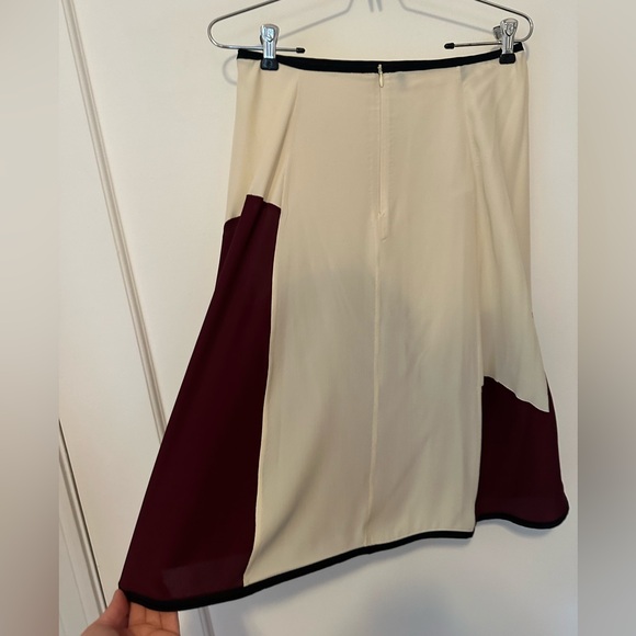 Marni silk blend A-line maroon/cream skirt - size 40 (US 4) - Picture 4 of 8